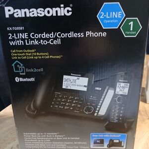 Panasonic Black Corded/Cordless Phone with Bluetooth